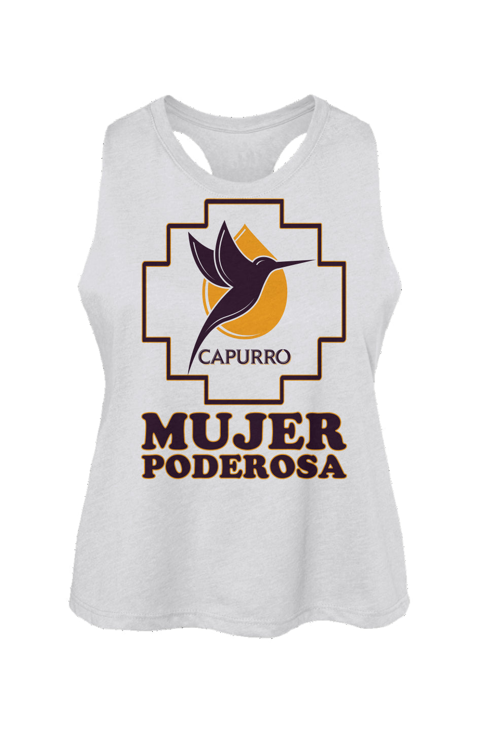 Women's Racerback Cropped Tank - Capurro Mujer Poderosa
