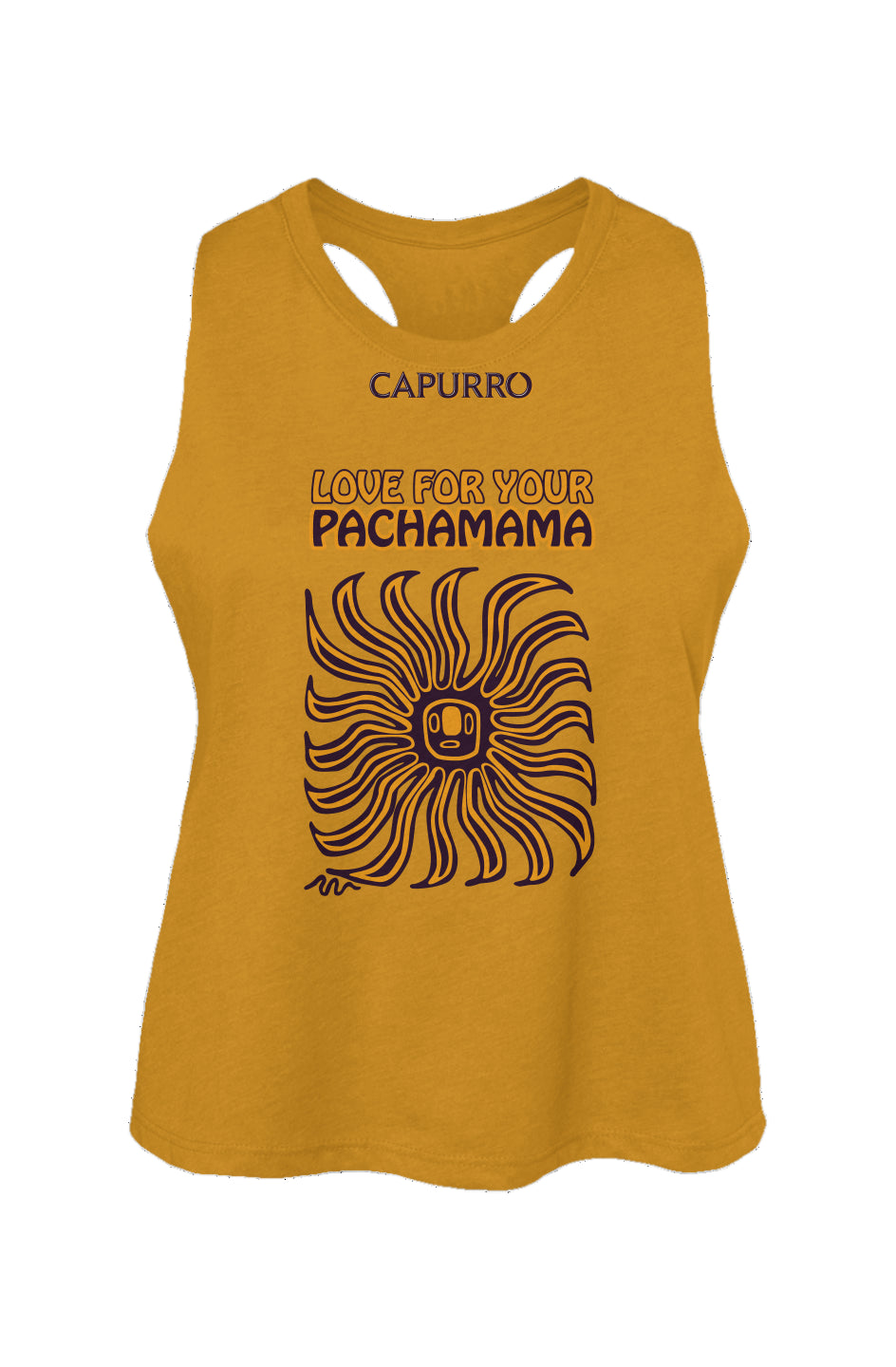 Women's Racerback Cropped Tank - Capurro Pachamama