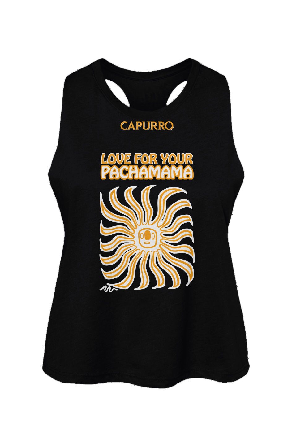 Women's Racerback Cropped Tank - Capurro Pachamama