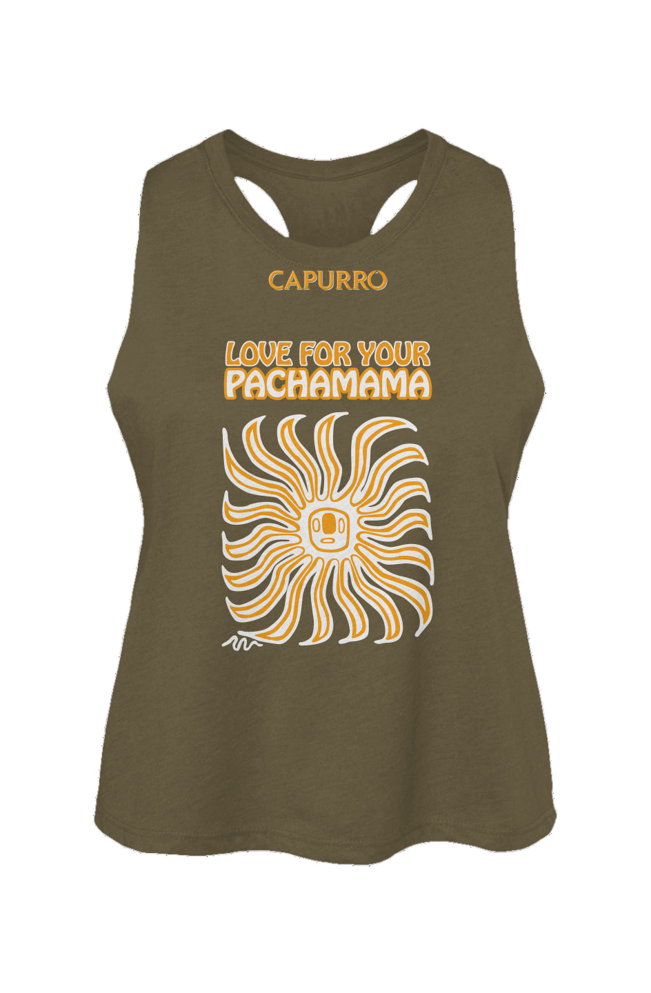 Women's Racerback Cropped Tank - Capurro Pachamama