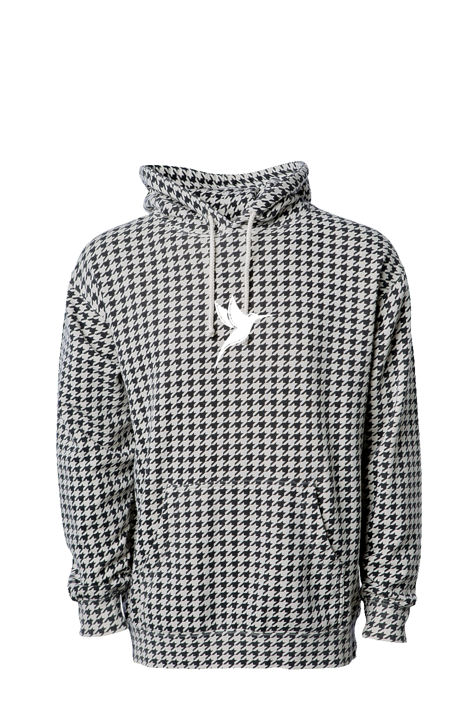 Houndstooth Hoodie - Capurro Hummingbird Embroidered (Unisex