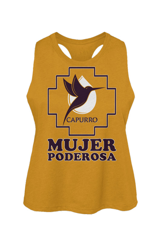 Women's Racerback Cropped Tank - Capurro Mujer Poderosa