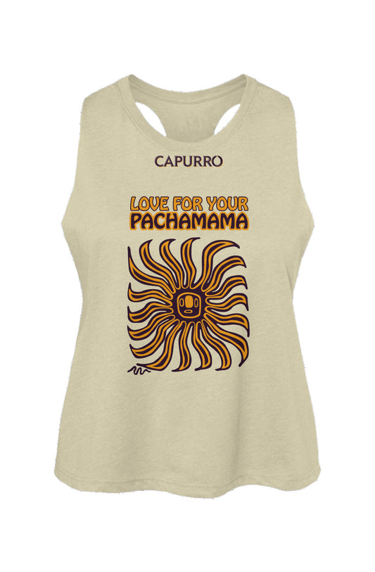 Women's Racerback Cropped Tank - Capurro Pachamama